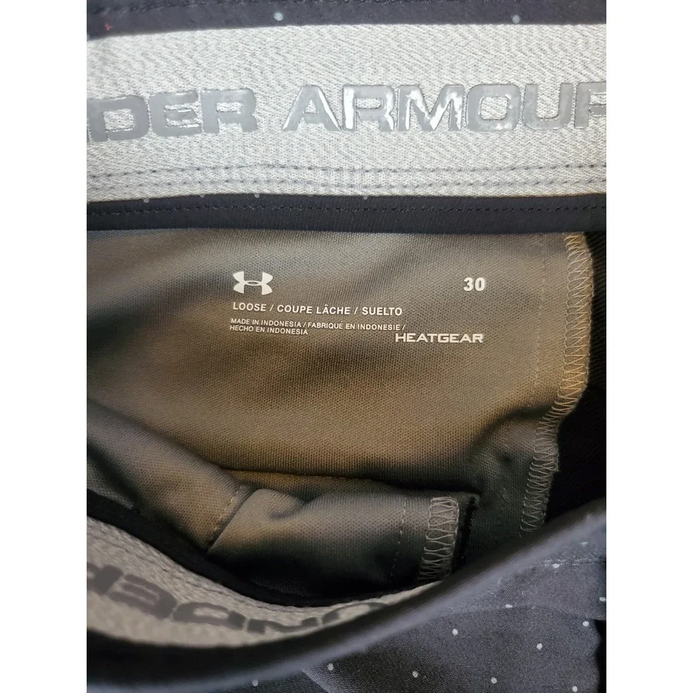 Under Armour Matchplay Golf Short HeatGear Loose Black W/ Polka Dot Mens 30 29.5